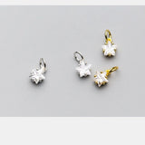 925 Silver Zircon Star Charm Pendant for DIY Jewelry