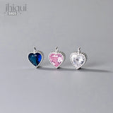 925 Silver Zircon Heart Charm Pendant for DIY Jewelry Making