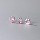 925 Silver Zircon Heart Charm Pendant for DIY Jewelry Making
