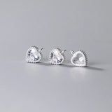 925 Silver Zircon Heart Charm Pendant for DIY Jewelry Making