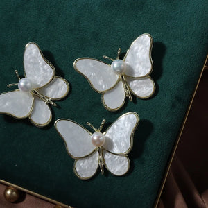 1PC AA Freshwater Pearl Pendant Butterfly Shape Brooch Shell Pearl Women Jewelry