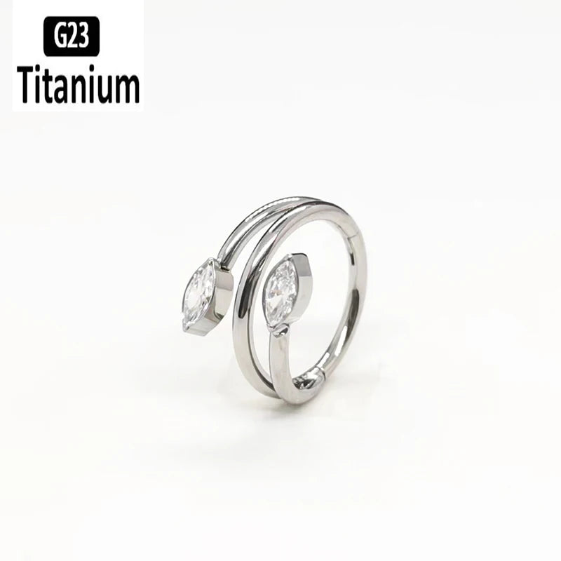 ASTM F136 Titanium Piercing Clicker Earrings Nose Rings 16G