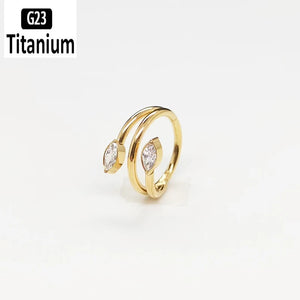 ASTM F136 Titanium Piercing Clicker Earrings Nose Rings 16G