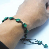1PC Adjustable Hand Knitting Bracelet Nature Stone Men's Wearing