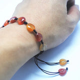 1PC Adjustable Hand Knitting Bracelet Nature Stone Men's Wearing
