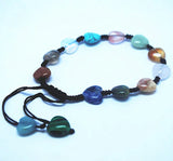 1PC Adjustable Hand Knitting Bracelet Nature Stone Men's Wearing