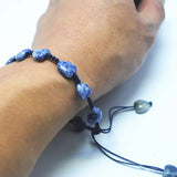 1PC Adjustable Hand Knitting Bracelet Nature Stone Men's Wearing
