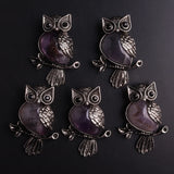 Amethysts Owl Necklace Pendant Reiki Pendulum for Charm