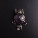 Amethysts Owl Necklace Pendant Reiki Pendulum for Charm