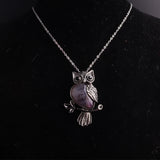 Amethysts Owl Necklace Pendant Reiki Pendulum for Charm