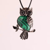 Amethysts Owl Necklace Pendant Reiki Pendulum for Charm
