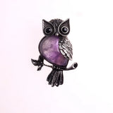 Amethysts Owl Necklace Pendant Reiki Pendulum for Charm