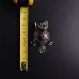 Amethysts Owl Necklace Pendant Reiki Pendulum for Charm