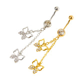 Animal Series Navel Belly Piercing 14G Butterfly Lizard CZ Belly Button Rings