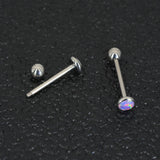 G23 Titanium Tongue Rings Opal Gem Ball 1.6x16mm Body Jewelry 14g