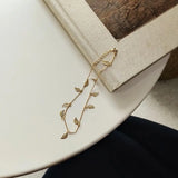 925 Sterling Silver Golds Chain & Leaf Branch Anklet Bracelet