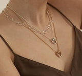 925 Silver Lucky Ball & Geometric Choker Necklace Pendant TLX946