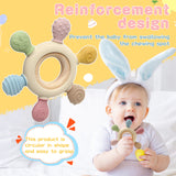 Baby Teething Toy Silicone Rudder With Wooden Ring Teether