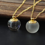 Clear/Matte Crystal Ball Perfume Oil Bottle Pendant Gift