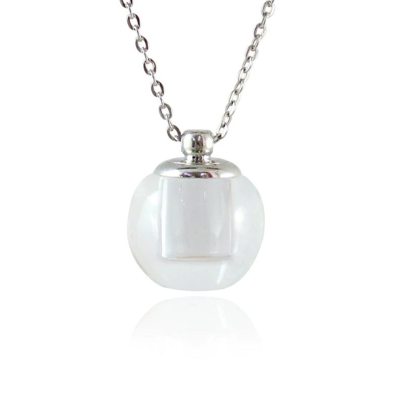 Clear/Matte Crystal Ball Perfume Oil Bottle Pendant Gift