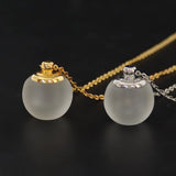 Clear/Matte Crystal Ball Perfume Oil Bottle Pendant Gift