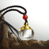 Transparent Crystal Bottle Screw Cap Perfume Oil Bottle Pendant