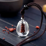 Transparent Crystal Bottle Screw Cap Perfume Oil Bottle Pendant