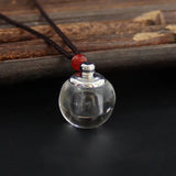 Transparent Crystal Bottle Screw Cap Perfume Oil Bottle Pendant