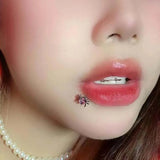 Stainless Steel Spider Lip Piercing Stud Labret CZ Body Piercing Jewelry 16g