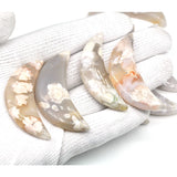 Blossom Agate Healing Crystal Stone Pendant Necklace DIY Bead Stone