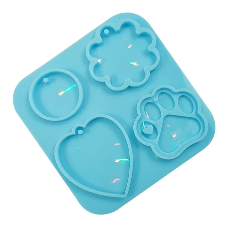 DIY Craft Casting Tool Holographic Keychain Resin Mold