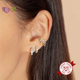 Boho Crystal Ear Cuff Earrings Stackable Tassel Clip Earrings