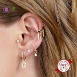 Boho Crystal Ear Cuff Earrings Stackable Tassel Clip Earrings