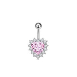 Boho Pink Zircon Belly Button Ring Dangle