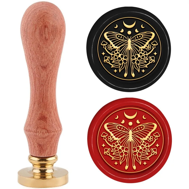 Butterfly Wax Seal Stamp Kit 30mm with Wooden Handle