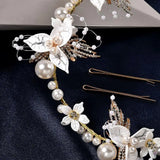 Charming Pearl Rhinestone Hair Jewelry Tiara Bridal Bands Wedding Accessories