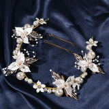 Charming Pearl Rhinestone Hair Jewelry Tiara Bridal Bands Wedding Accessories