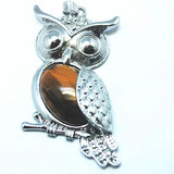 Gemstone Metal Owl Pendants Assorted Set of 4