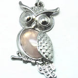 Gemstone Metal Owl Pendants Assorted Set of 4
