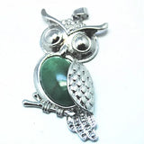 Gemstone Metal Owl Pendants Assorted Set of 4