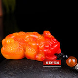 Hand Carved Chinese Colorful Jade Pixiu Pendant Necklace Amulet Luck Men