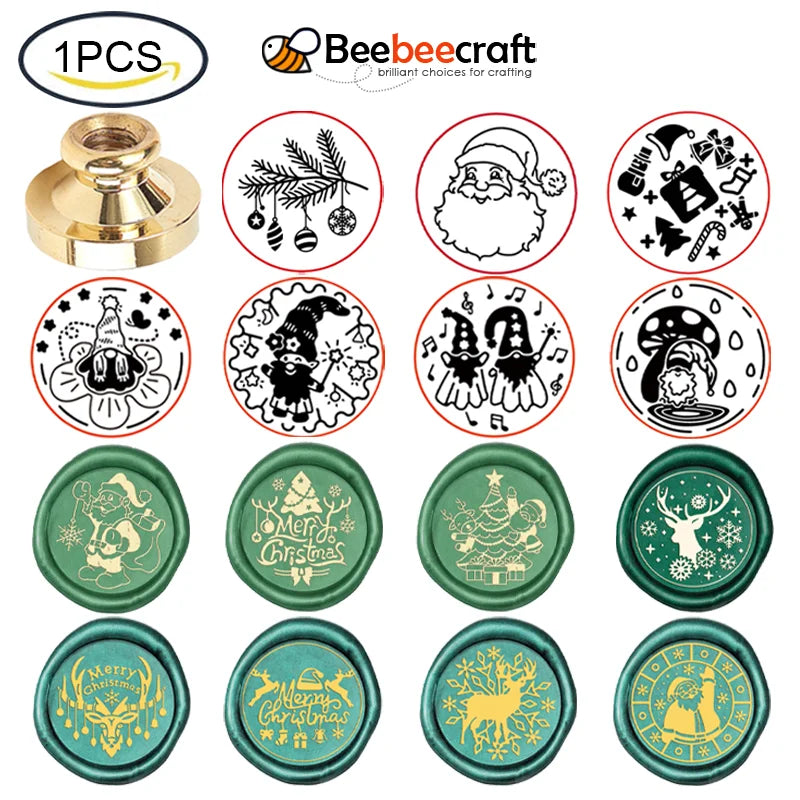 1PC Christmas Elk Wax Stamp Head 25mm Vintage Craft Sealing Stamp Head