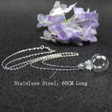 Clear Glass Perfume Ball Pendant Necklace - Make a Wish Keepsake Necklace