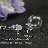 Clear Glass Perfume Ball Pendant Necklace - Make a Wish Keepsake Necklace