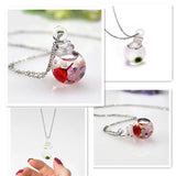 Clear Glass Perfume Ball Pendant Necklace - Make a Wish Keepsake Necklace