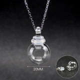 Clear Glass Perfume Ball Pendant Necklace - Make a Wish Keepsake Necklace