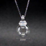 Clear Glass Perfume Ball Pendant Necklace - Make a Wish Keepsake Necklace