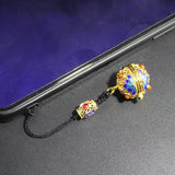 1PC Cloisonne Locket with Glass Orbs Keychain Essential Oil Ball Locket