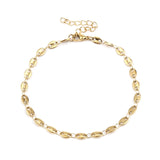 Coffee Bean Chain Stainless Steel Bracelet Anklet 23.5cm