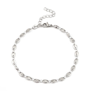 Coffee Bean Chain Stainless Steel Bracelet Anklet 23.5cm